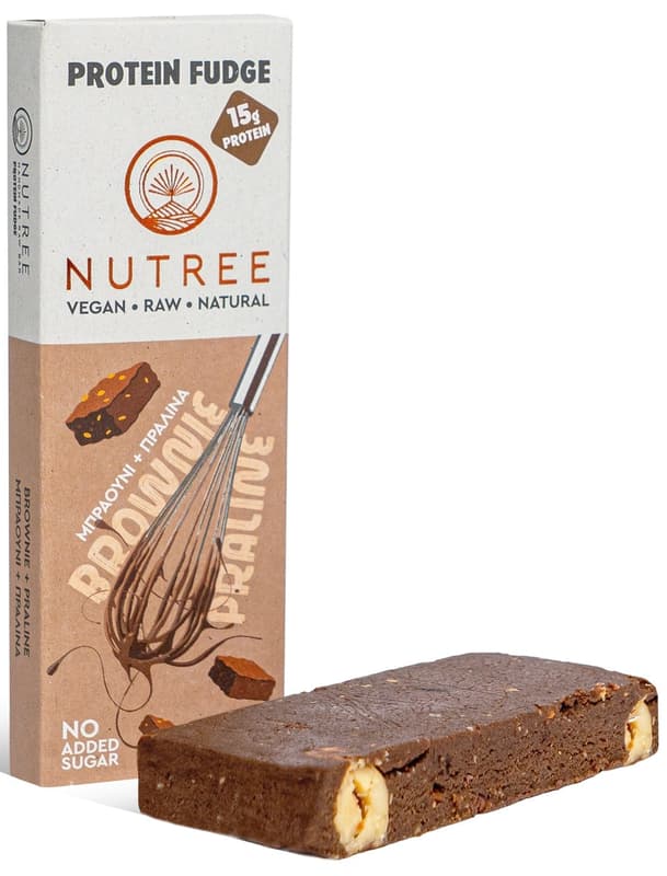 Nutree Baton proteic raw vegan Brownie Praline fara gluten