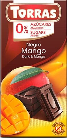 Torras Dark Chocolate with mango sugar free, gluten free