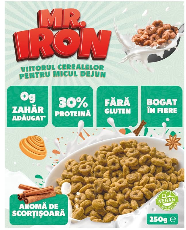 MisterIron Cereale TasteBlend 30% proteina fara zahar - scortisoara