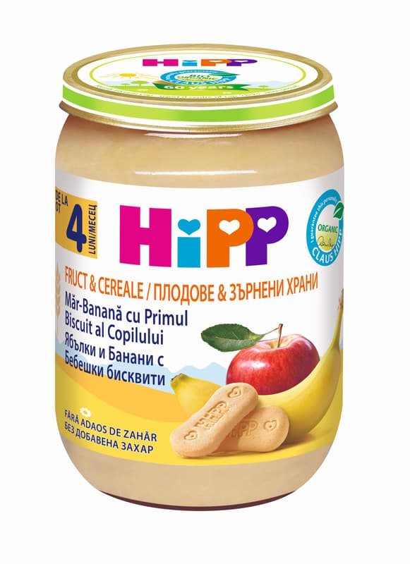 Hipp Fructe&Cereale mere si banane cu biscuiti