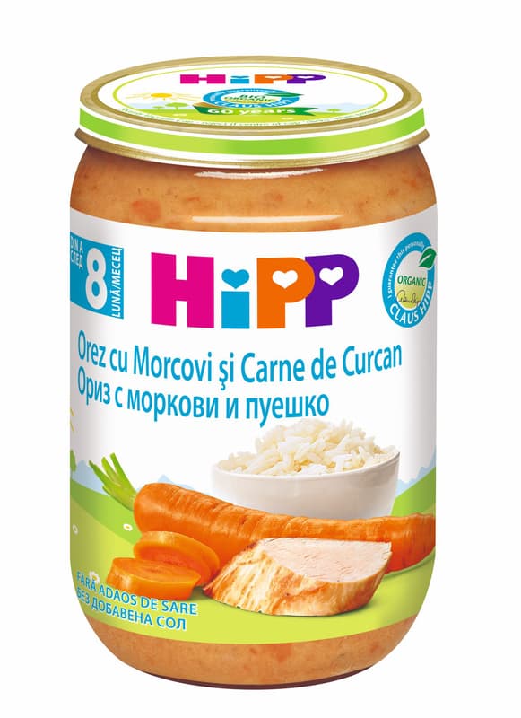 Hipp Meniu curcan cu orez si morcov