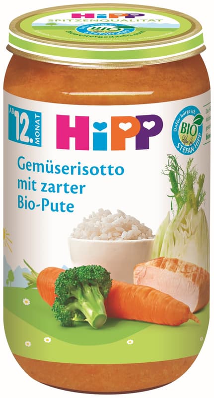 Hipp Risotto Menu with Vegetables and Turkey