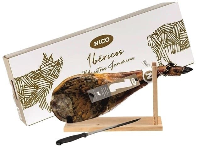 NICO Jamón Paleta de Cebo Ibérica Pata Negra 50% cu suport si cuțit special