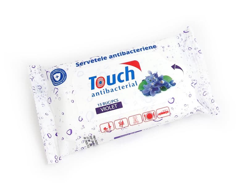 Touch Servetele umede antibacteriene Violet