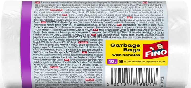 Fino Saci colorati cu manere 10l