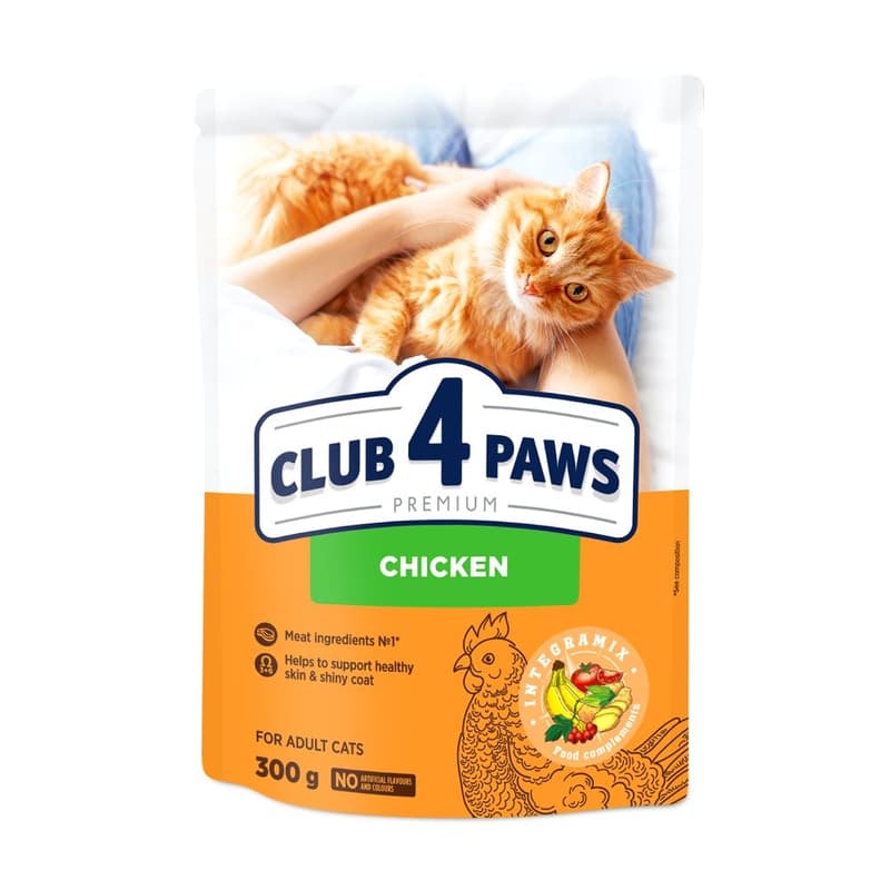 Club 4 Paws Premium Complete Dry Food for Adult Cats, Chicken