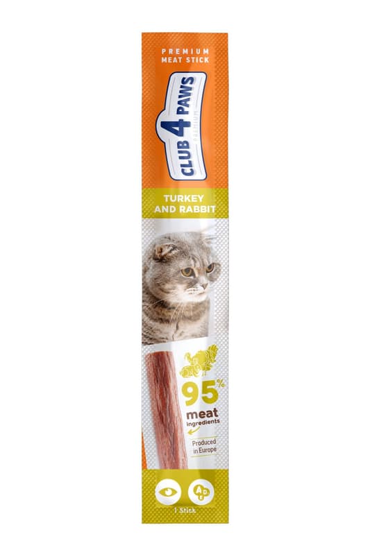 Club 4 Paws Premium Cat Treats, Turkey and Rabbit Sticks