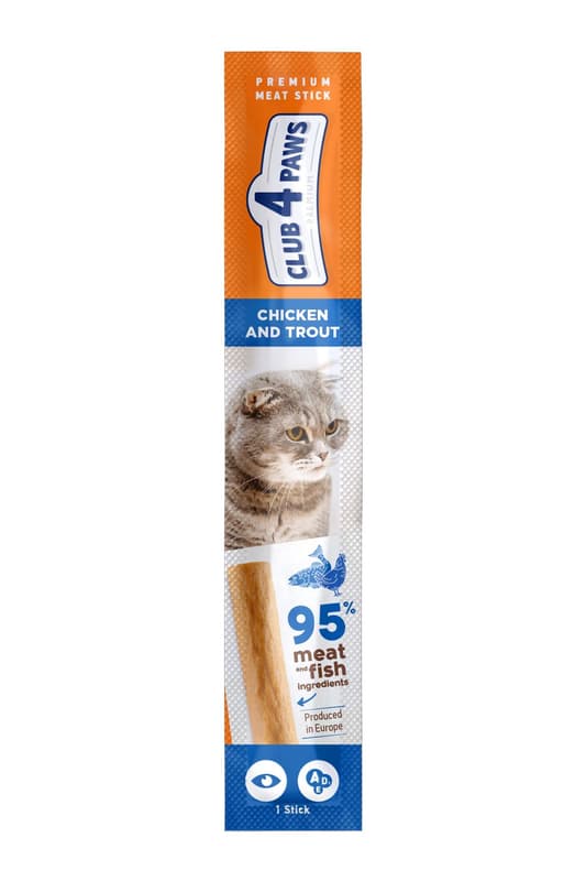 Club 4 Paws Premium Cat Treats, Chicken and Trout Sticks