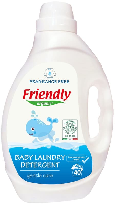 Friendly Organic Detergent de rufe pentru bebelusi, fara parfum, 40 spalari