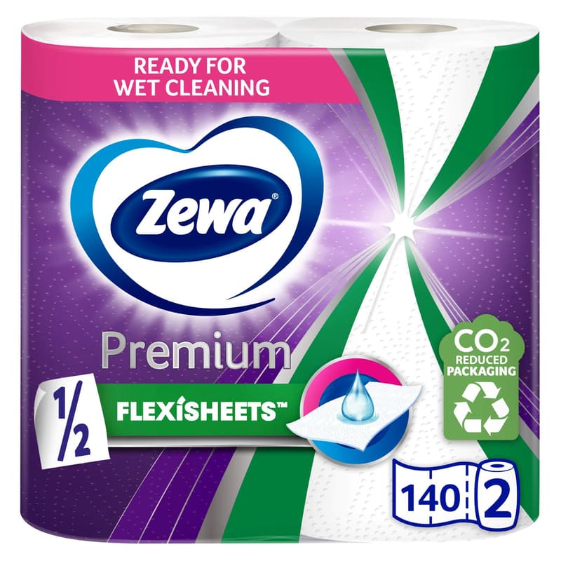 Zewa Prosoape de hartie Extra Long, 2 straturi, 2 role, 140 foi