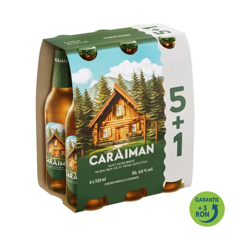 Caraiman Bere blonda sticla 5+1 pack