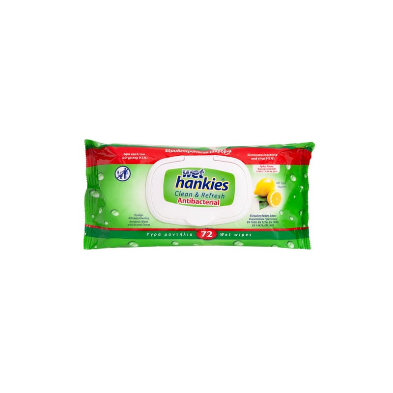 Wet Hankies Antibacterial Lemon Wet Wipes