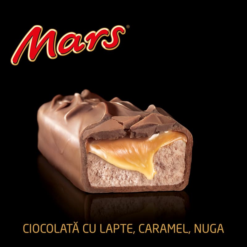 Mars Baton ciocolata cu lapte cu miez de caramel si nuga