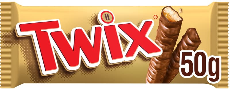 Twix Biscuit and Caramel Bars covered in Milk Chocolate 2x25g