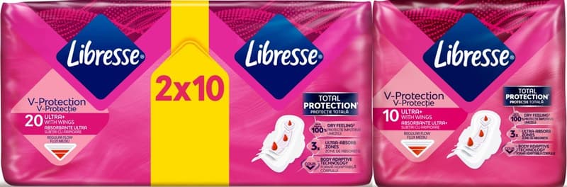Libresse Ultra Normal Duo Pack, 20 piecers + Ultra Normal, 10 pieces