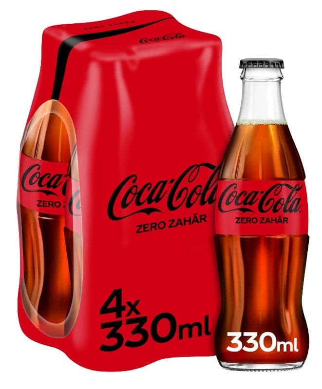 Coca-Cola Zero Sugar Carbonated Soft Drink Bottle 4 Pack