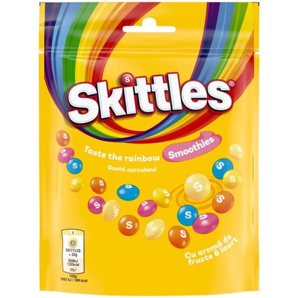 Skittles Smoothies Gummy candies with fruit and yogurt flavors