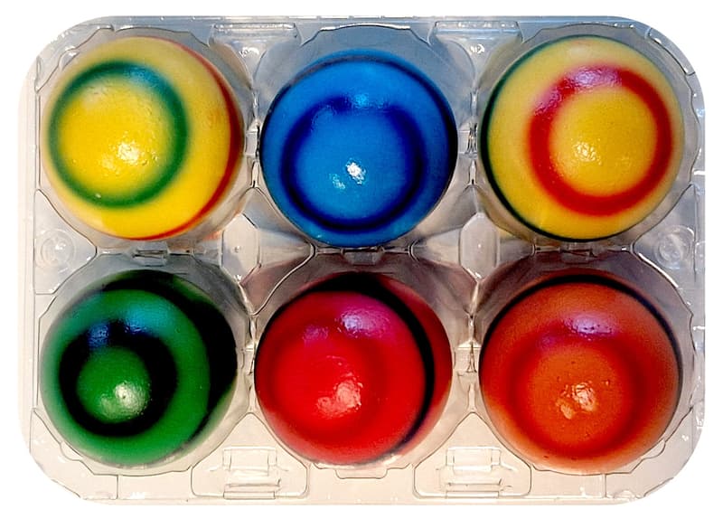 Oua colorate cu model, fierte si vopsite, marimea M, COD 2, 6 bucati