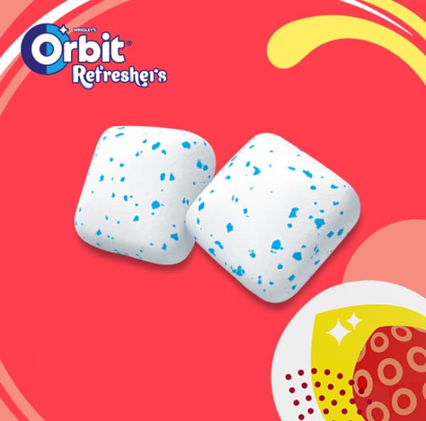 Orbit Refreshers Sugar-free chewing gum with strawberry and lemon flavors, 30 pcs