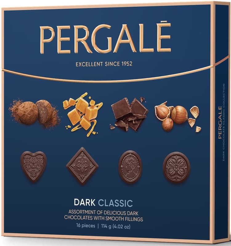 Pergale Classic Praline asortate cu ciocolata neagra