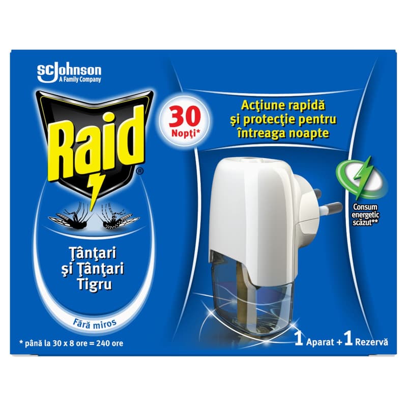 Raid Liquid Electric Aparat electric impotriva tantarilor, 30 nopti