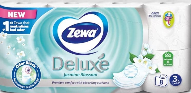 Zewa Deluxe Jasmine Blossom Hartie igienica, 3 straturi, 8 role