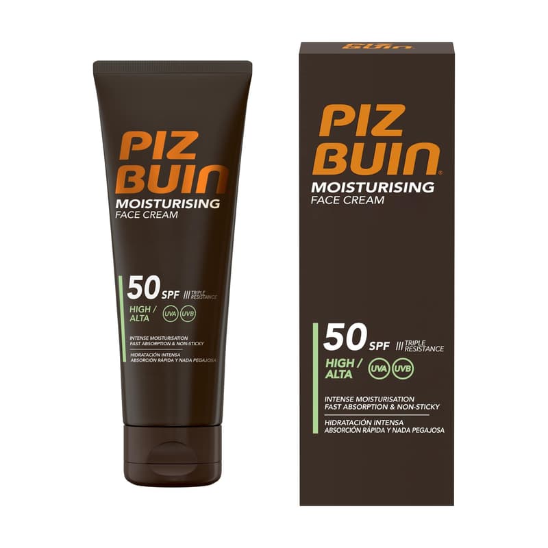 Piz Buin SPF 50 Moisturizing Face Cream with Sun Protection Factor