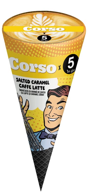 Corso Salted Caramel Caffe Latte Inghetata la cornet