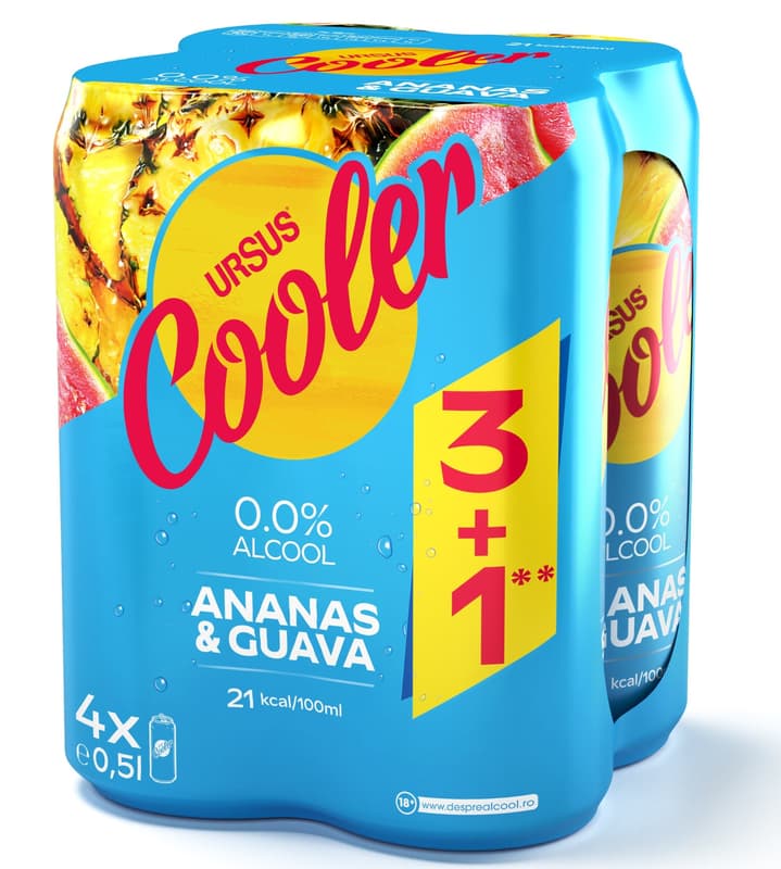 Ursus Cooler Ananas si Guava 0.0% doza 3+1