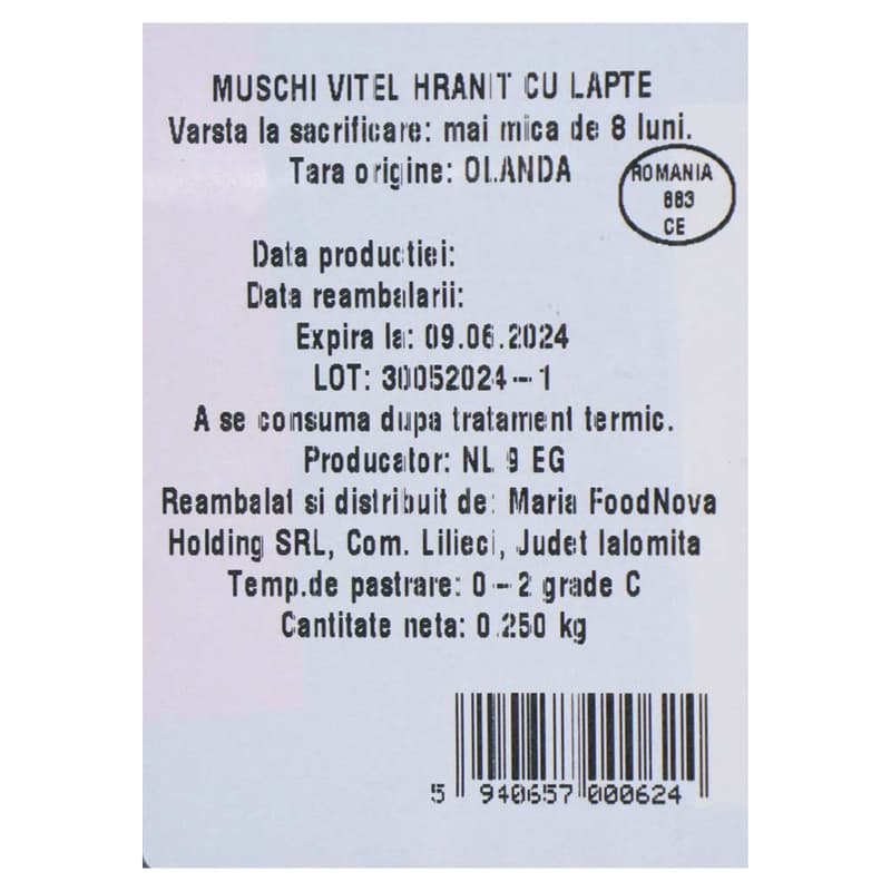 Meat Nova Muschi de vitel hranit cu lapte