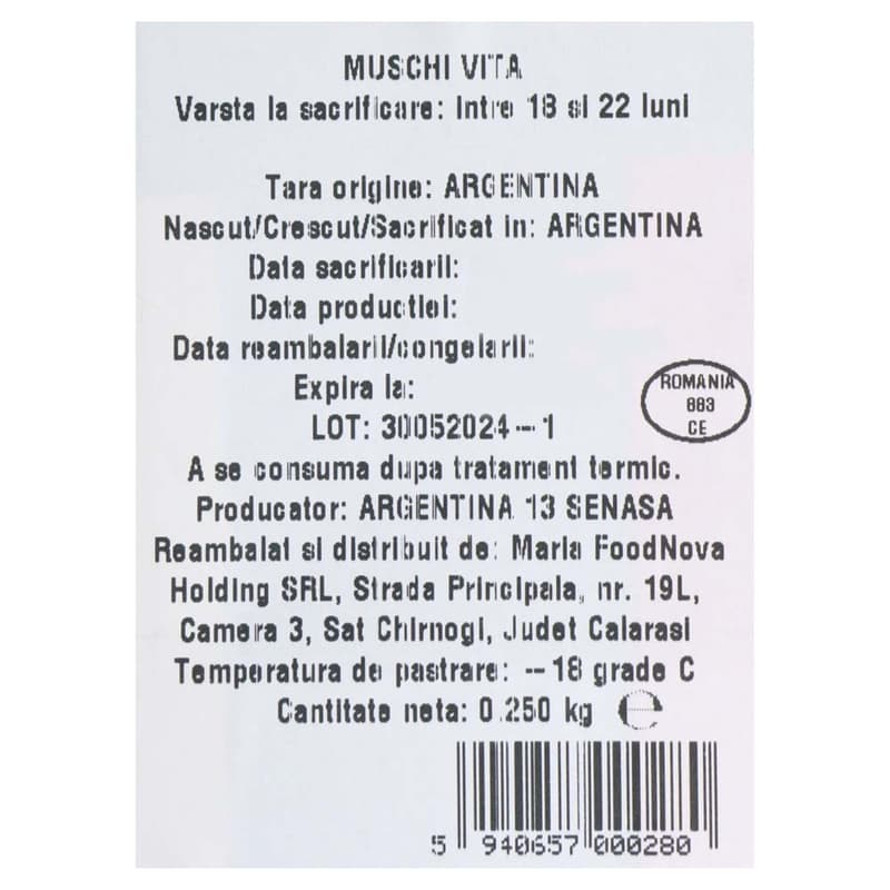 Meat Nova Muschi de vita Argentina maturat +30 zile