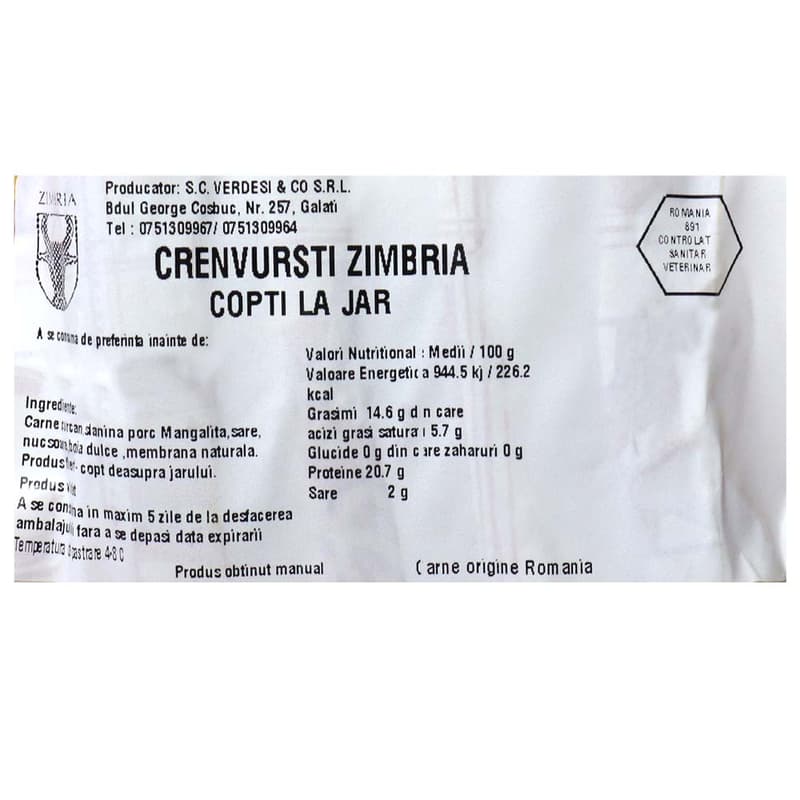 Zimbria Turkey sausages