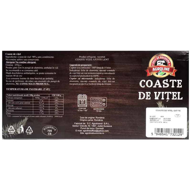 Agroline Bucovina Slow-cooked veal ribs