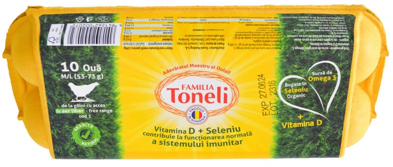 Toneli Oua 10 M/L omega 3, seleniu, vitamina D free range