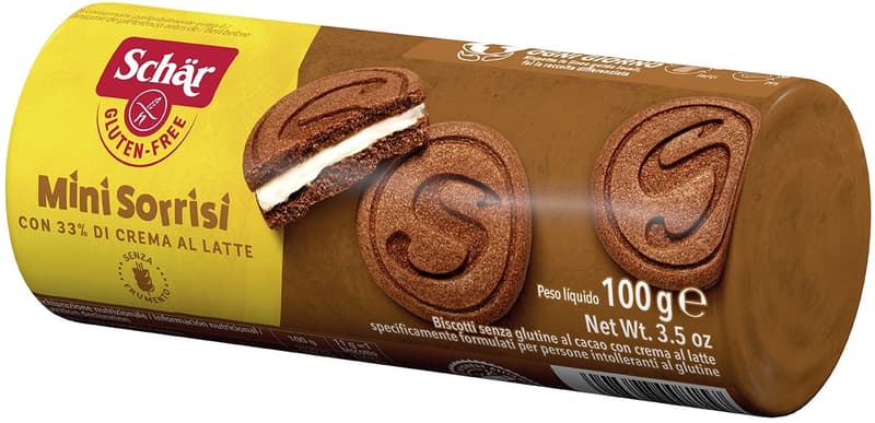 Dr. Schar Gluten-free biscuits with milk cream and cocoa