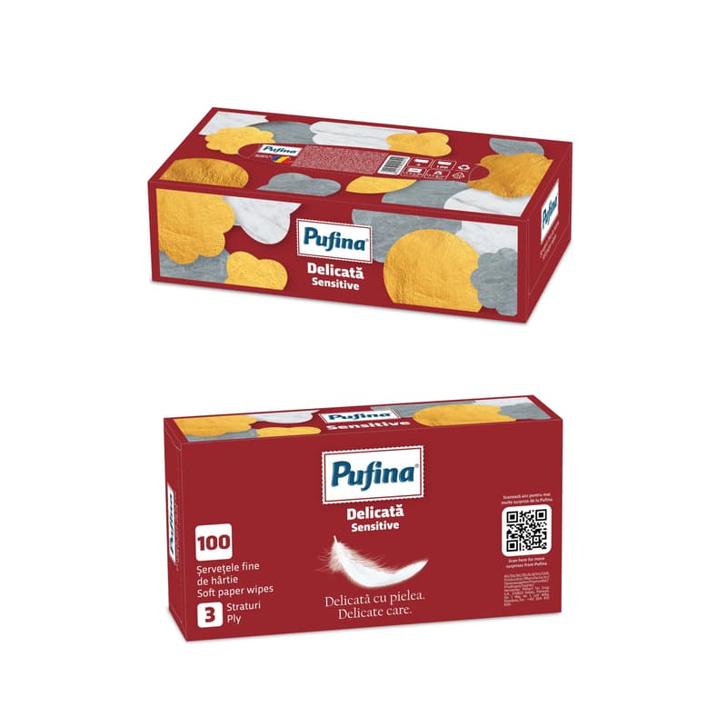 Pufina Servetele faciale, 3 straturi, 100 buc