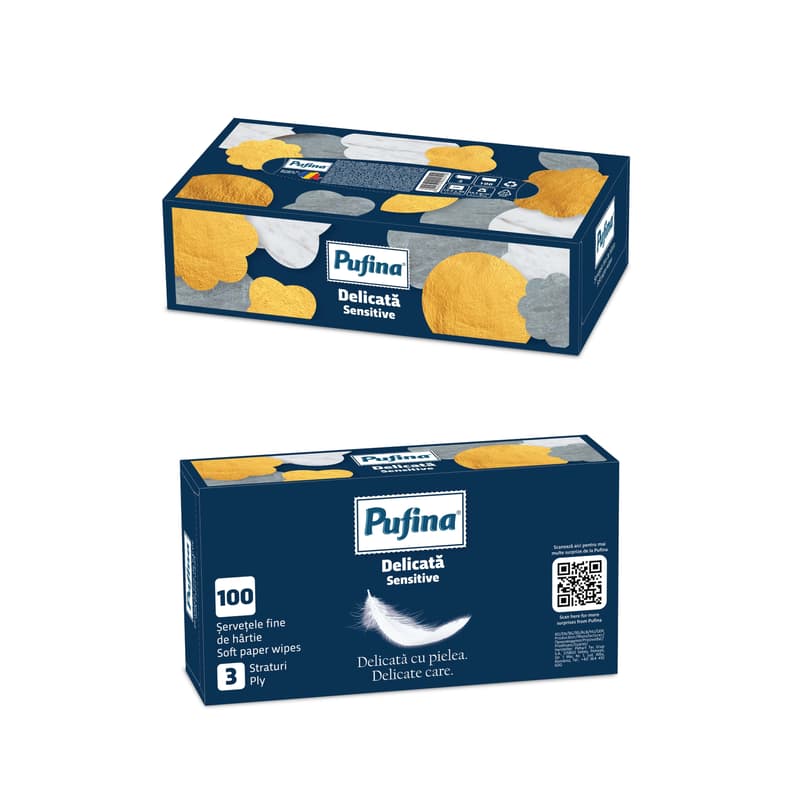 Pufina Servetele faciale, 3 straturi, 100 buc