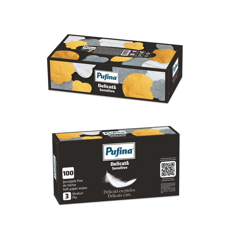 Pufina Servetele faciale, 3 straturi, 100 buc