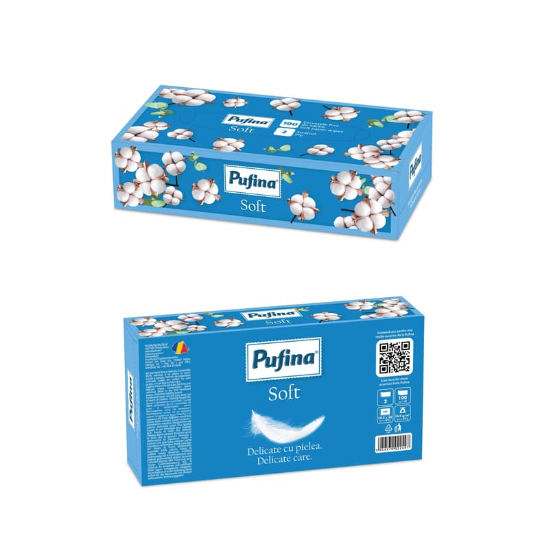 Pufina Servetele faciale, 2 straturi, 100 buc