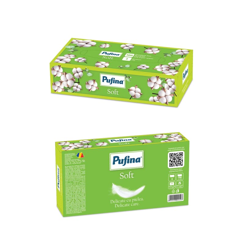 Pufina Servetele faciale, 2 straturi, 100 buc