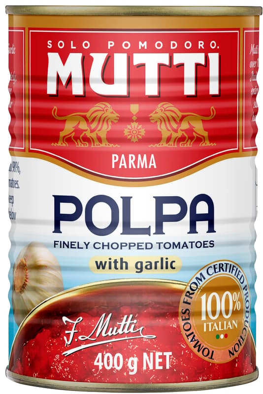 Mutti Rosii taiate fin cu usturoi