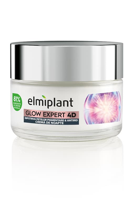 Elmiplant Glow Expert 4D Night Cream Against Pigment Spots, Anti-Wrinkle, with Niacinamide and Bakuchiol
