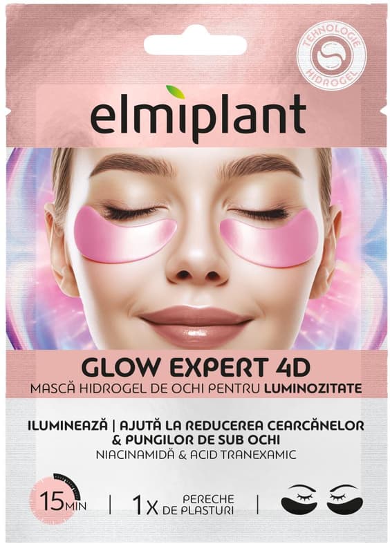 Elmiplant Glow Expert 4D Plasturi hidrogel pentru ochi cu niacinamida