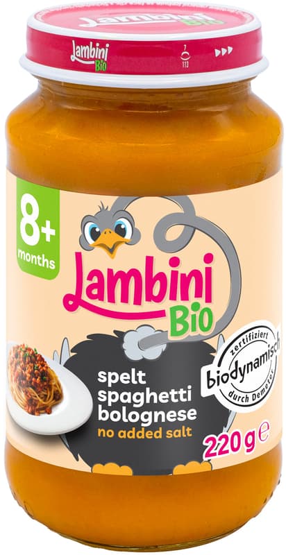 Lambini ECO Meniu cu spaghete de spelta bolognese