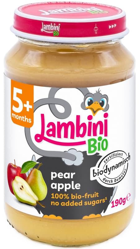 Lambini ECO Pear and apple puree