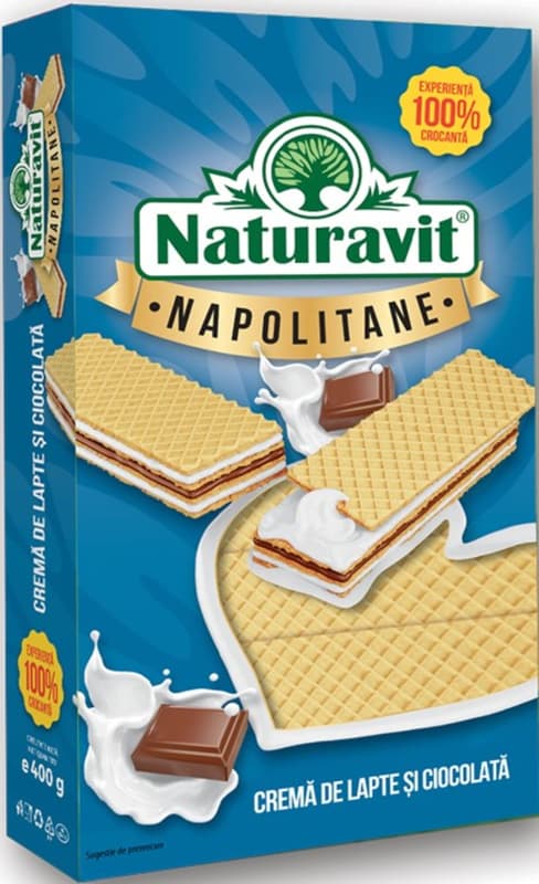 Naturavit Napolitane cu crema de lapte si ciocolata