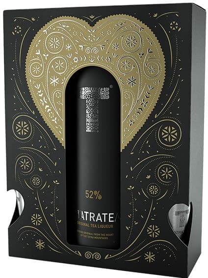 Tatratea Original Liqueur with a glass 52% vol. alc.