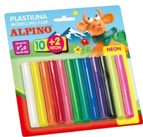 Alpino Plastilina standard, 10 + 2 neon