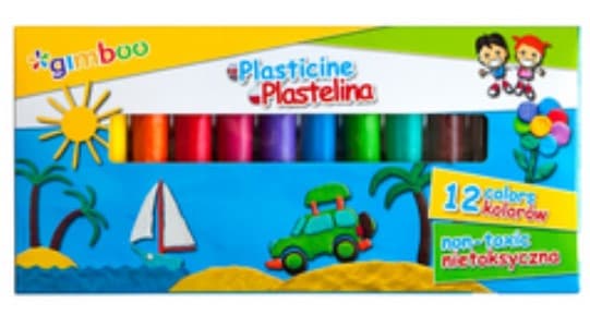 Gimboo Plastilina standard, 12 culori asortate