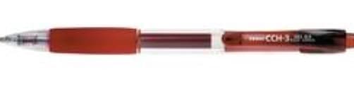 Penac CCH-3 Gel Pen Pen, Rubber Grip, 0.5mm, Red Accessories, Red Paste